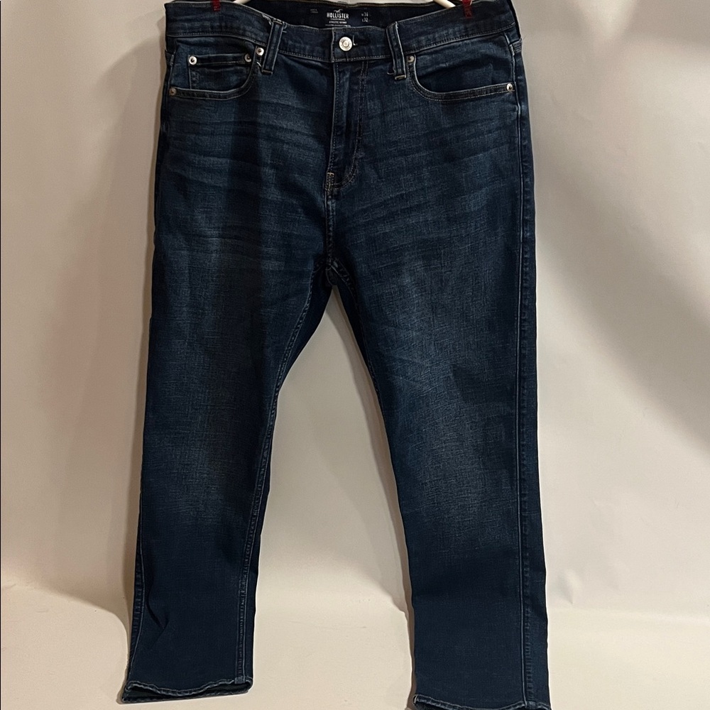 Men's Hollister Athletic Skinny Dark Blue Jeans Sz 34x32